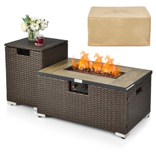 32  x 20   Propane Fire Pit Table w/ Side Table Tank & Cover